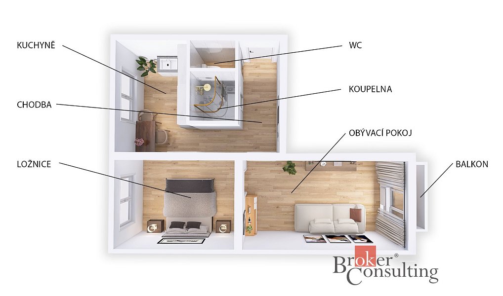 Prodej bytu 2+1 55 m², Bučovice – náhled fotky 2
