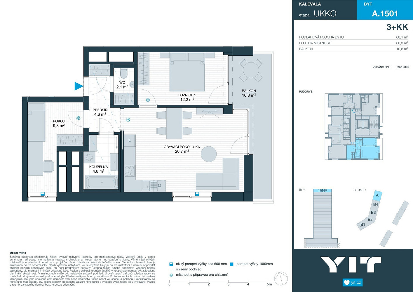 Prodej bytu 3+kk 60 m² – pohled 3