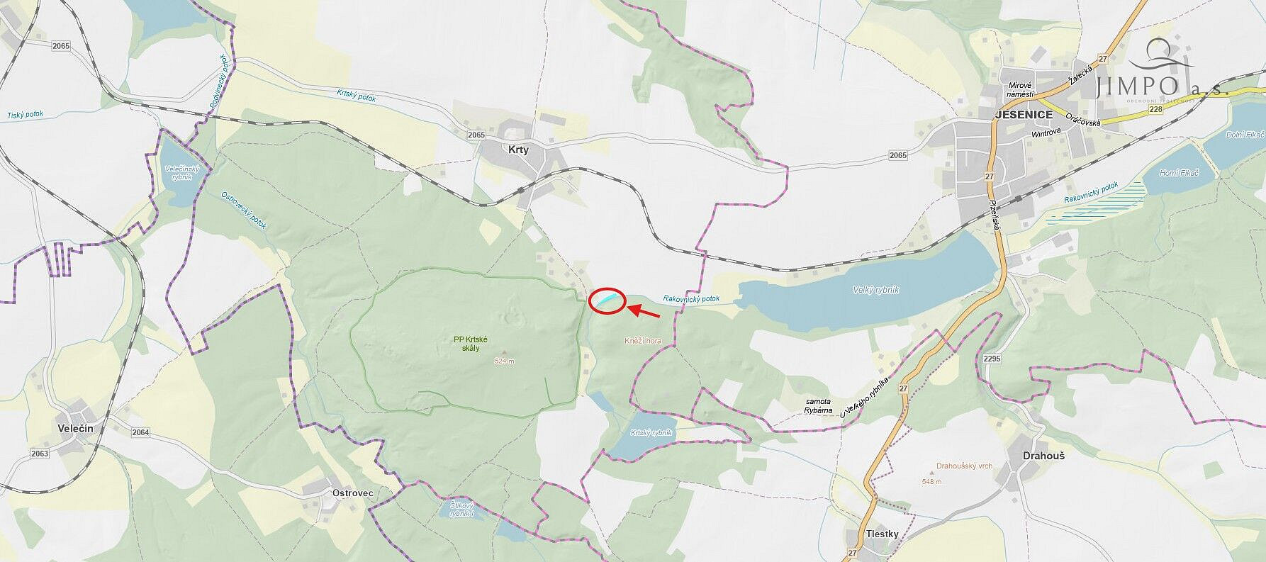 Prodej pole 1 366 m² – pohled 3
