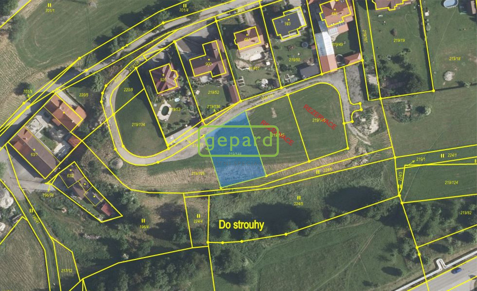 Prodej stavebního pozemku 761 m² – pohled 2
