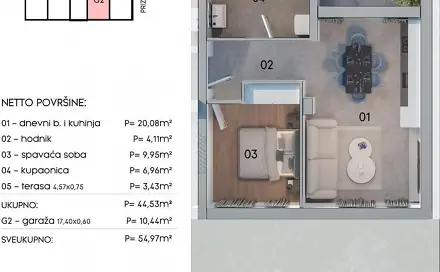 Prodej bytu atypického 54 m², Pula, Istarska županija, Chorvatsko