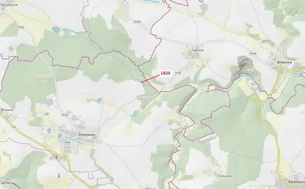 Dražba lesa 1 841 m², Chotýšany