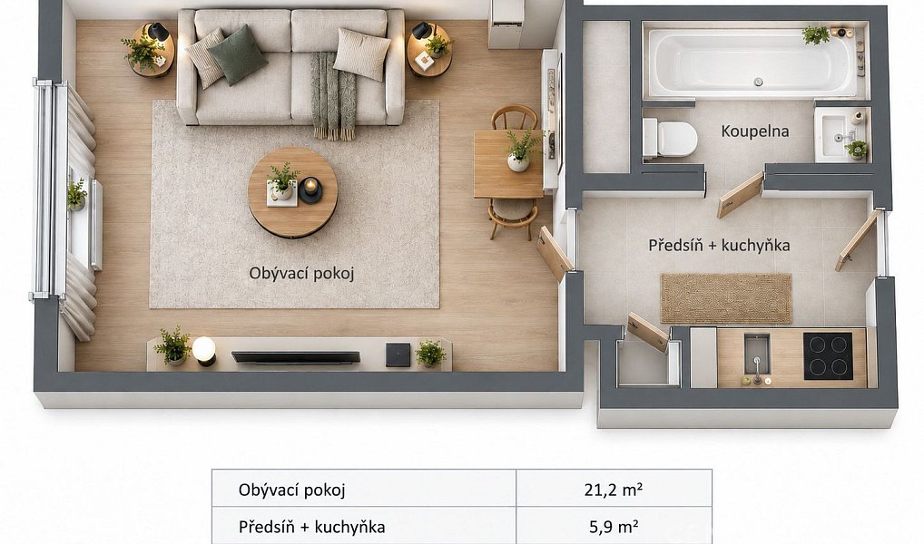 Prodej bytu 1+kk 30 m², Praha – náhled fotky 3