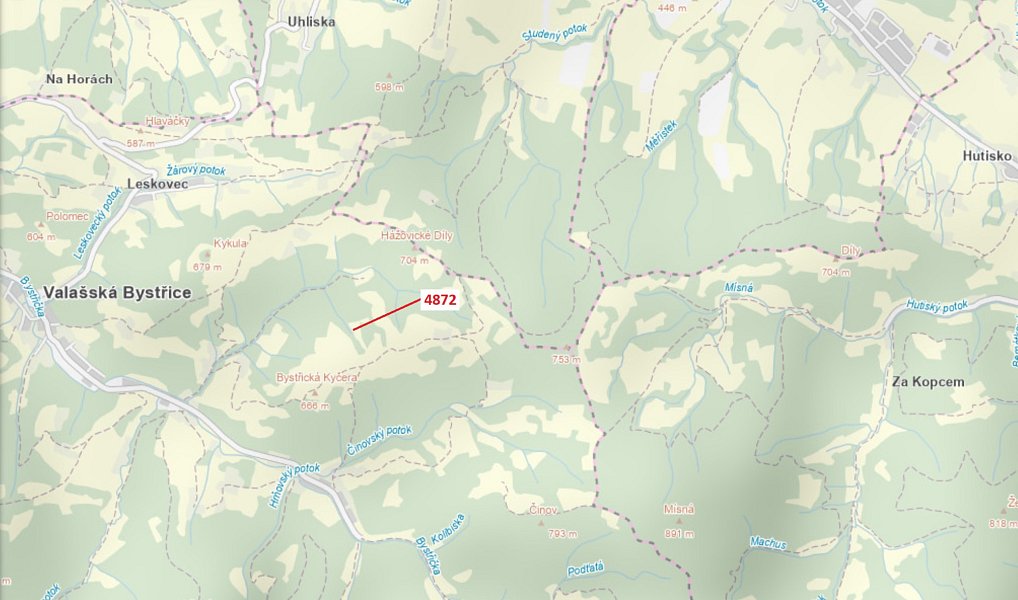 Dražba pozemku, 22 m², Vsetín, Valašská Bystřice
