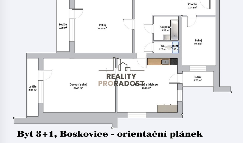 Prodej bytu 3+1 91 m², Boskovice – náhled fotky 3