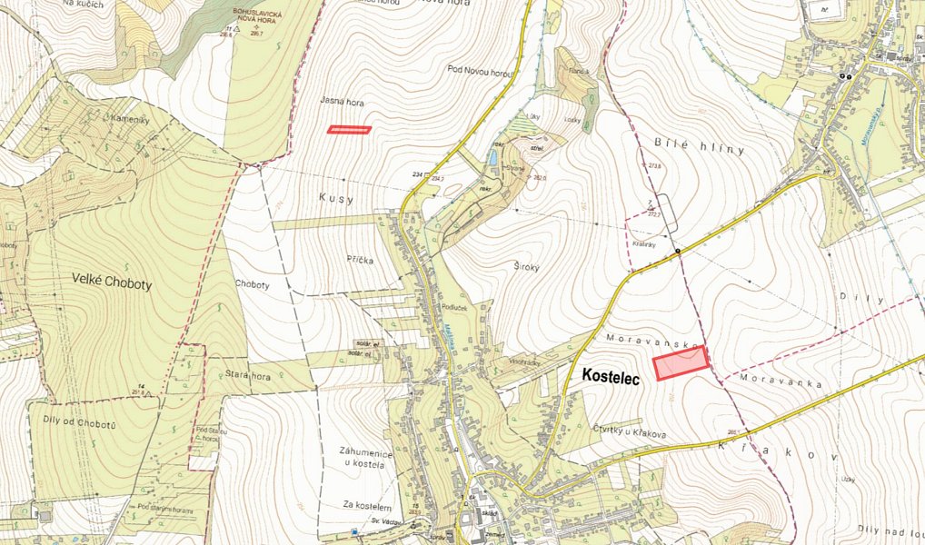 Prodej pole 14 542 m², Kostelec – náhled fotky 2