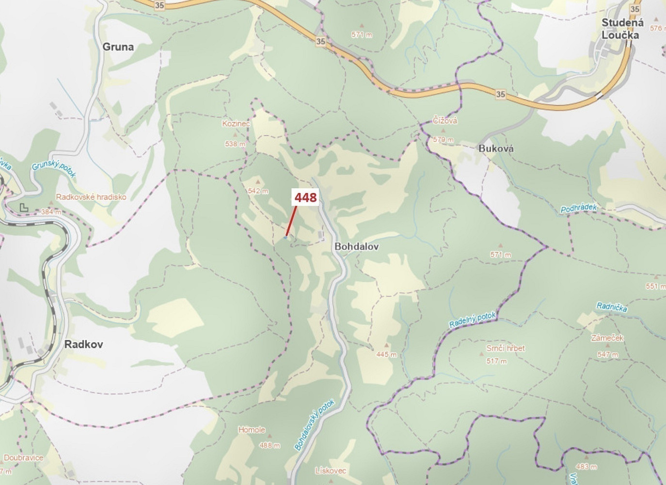 Dražba lesa 586 m²