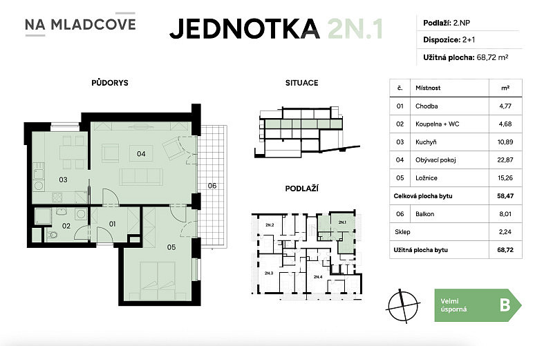 Prodej bytu 2+1 69 m² – fotografie 3