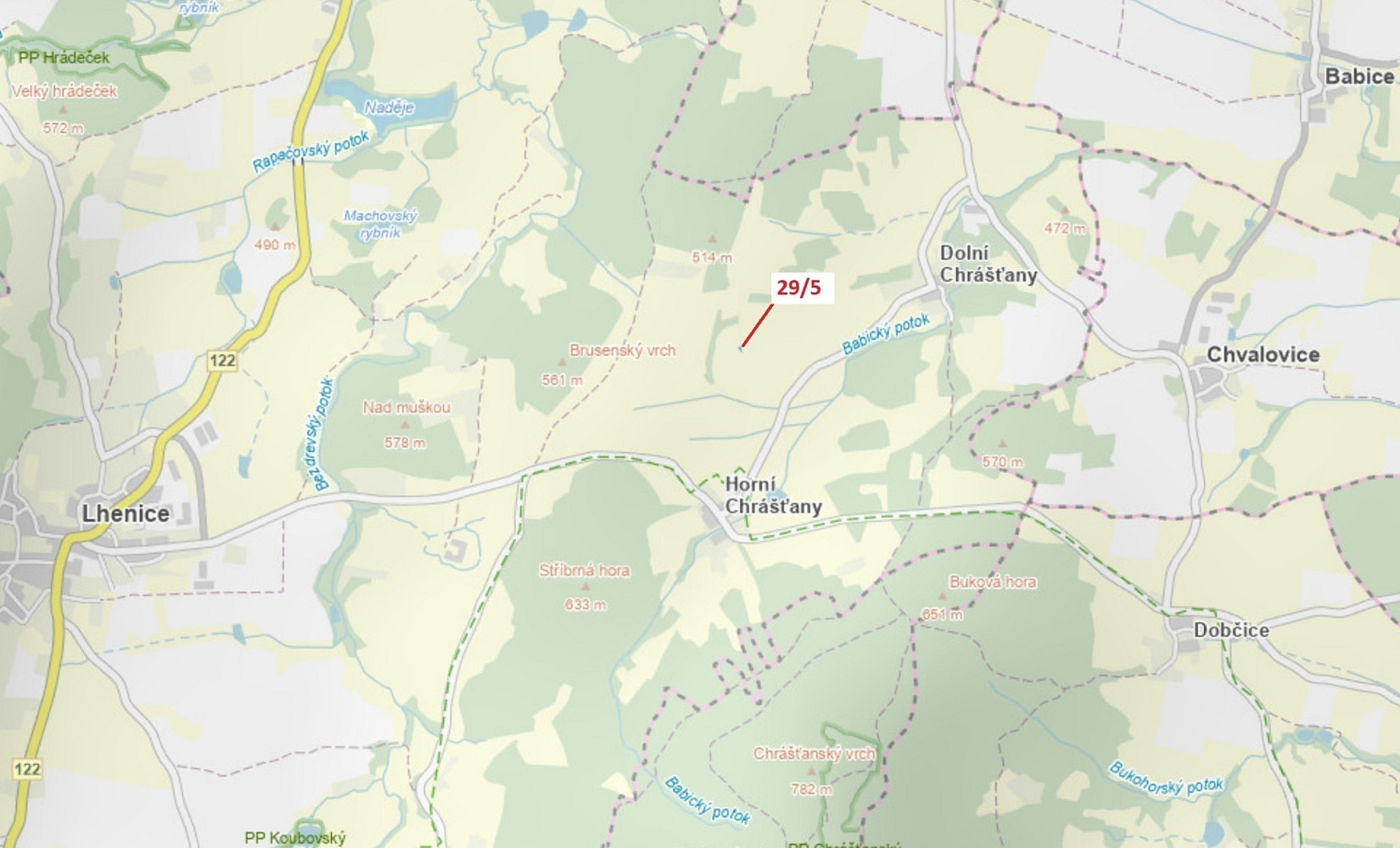 Dražba pole 190 m²