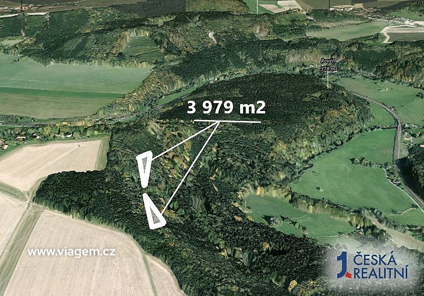 Les 3 979 m², Podíl 63 % o výměře 2 487 m² – pohled 2