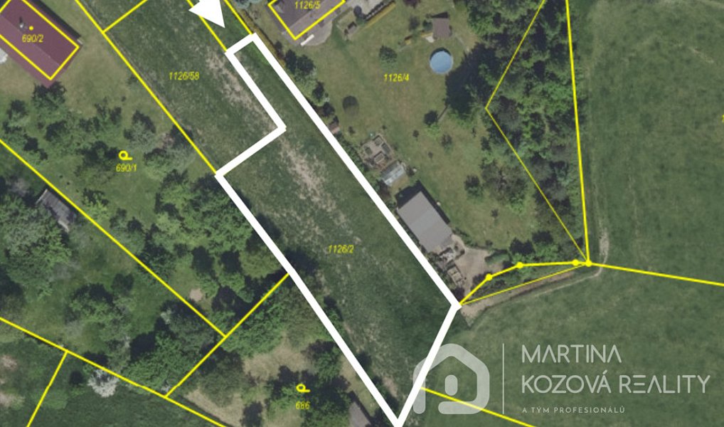Prodej stavebního pozemku 1 620 m², Divišov – náhled fotky 3