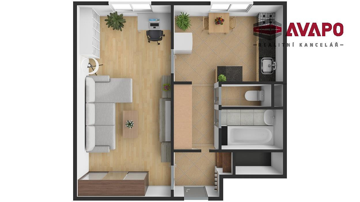 Pronájem bytu 1+1 45 m² – fotografie 2