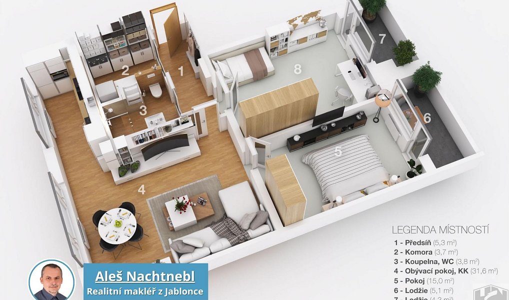 Prodej bytu 3+1 80 m², Jablonec nad Nisou – náhled fotky 6