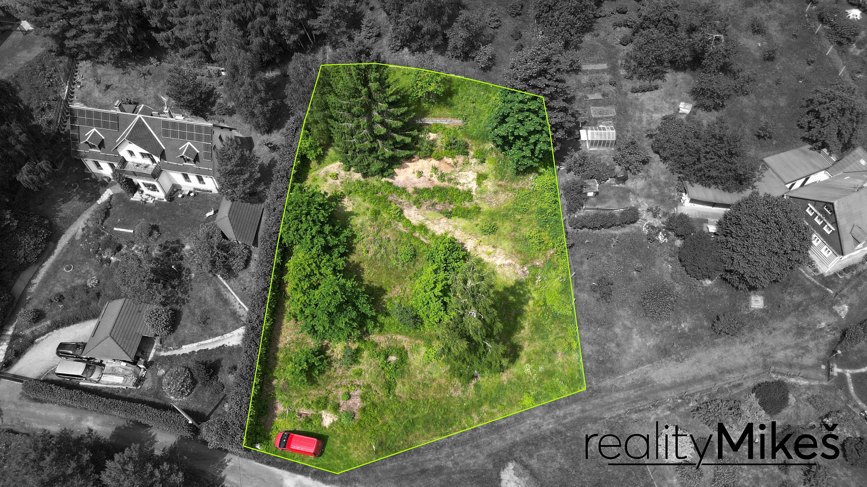 Prodej stavebního pozemku 1400 m² – pohled 5
