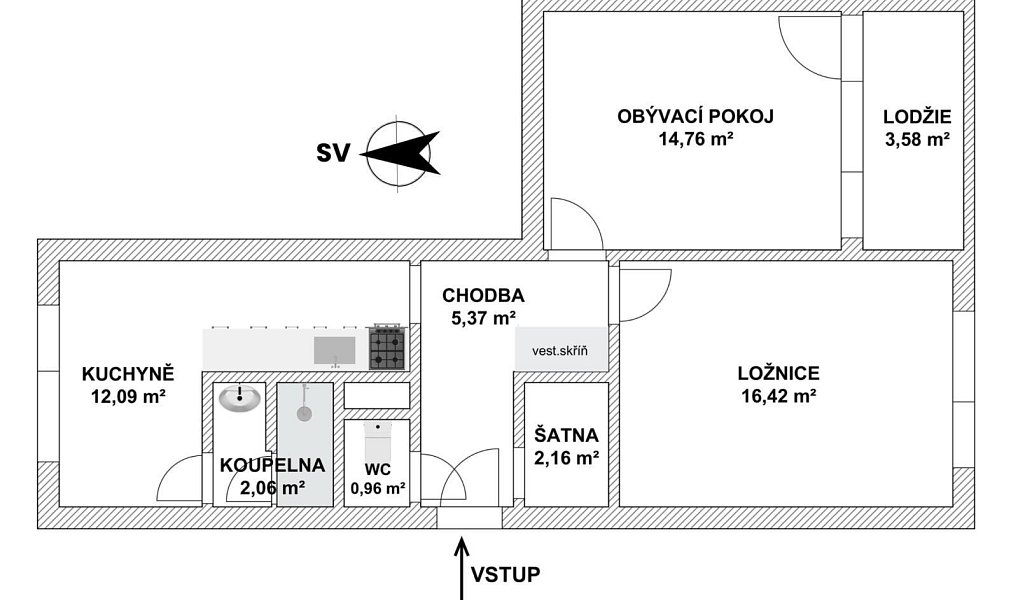Pronájem bytu 2+1 64 m², Ústí nad Labem – náhled fotky 3
