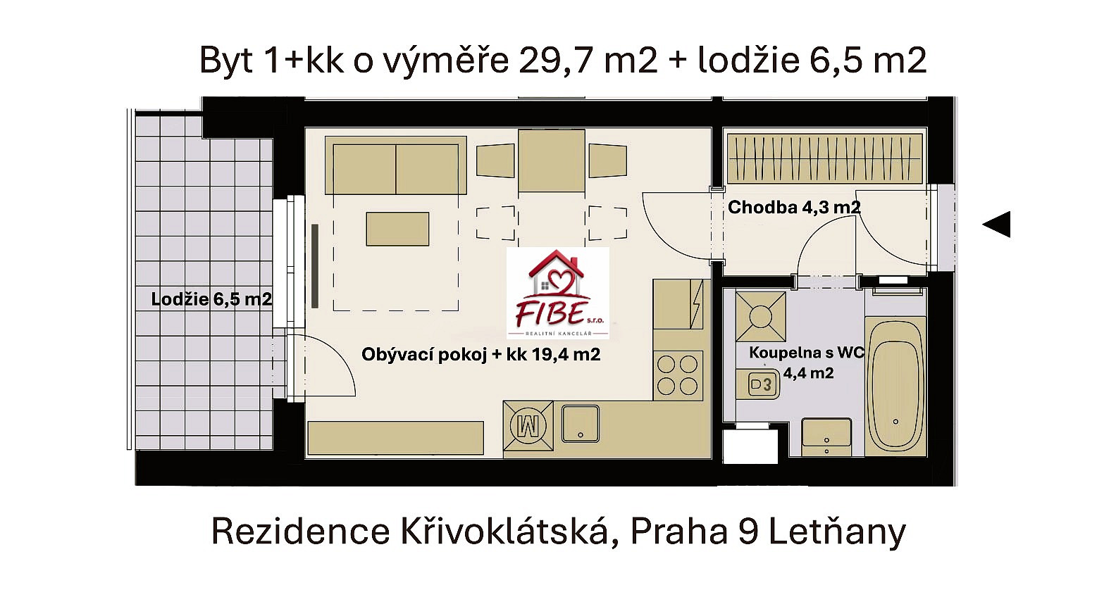 Prodej bytu 1+kk 30 m² — photo 2