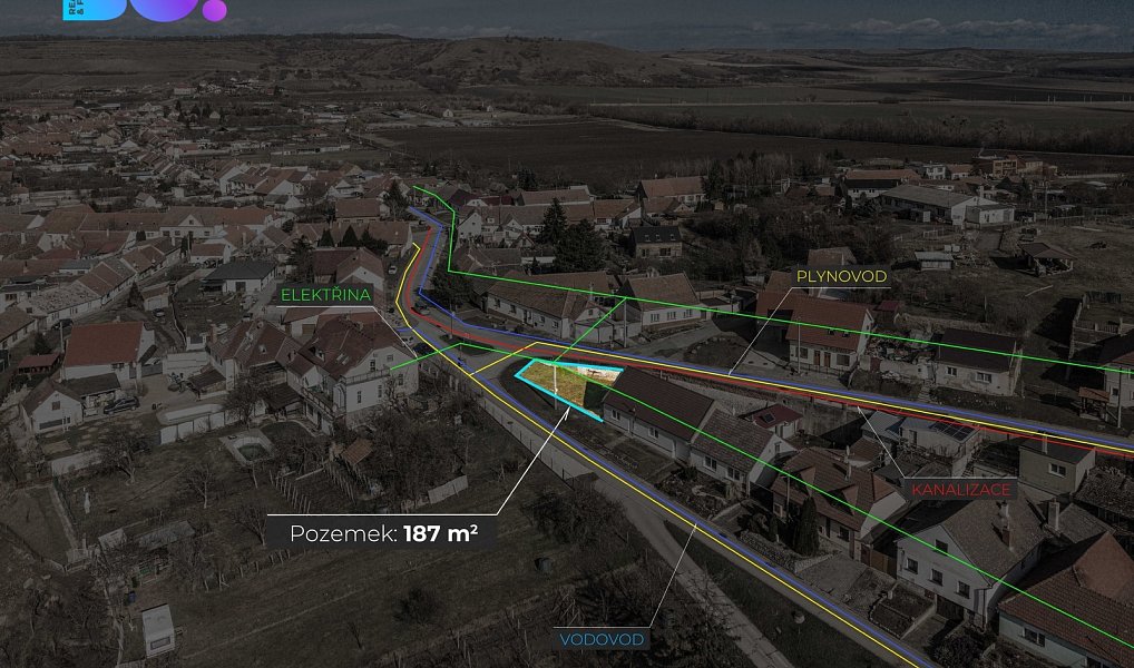 Prodej stavebního pozemku 187 m², Pouzdřany – náhled fotky 5
