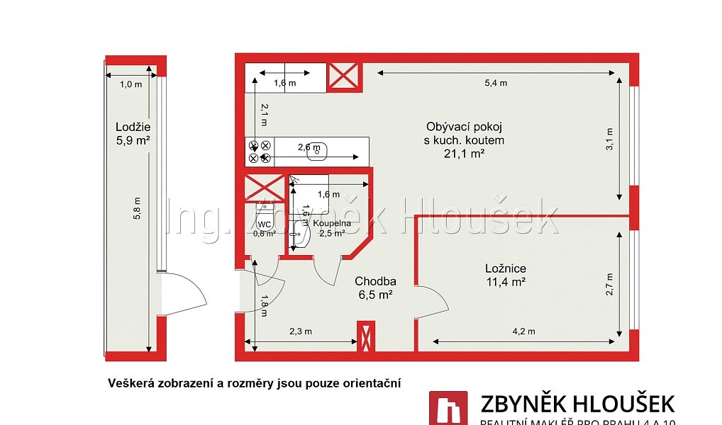 Prodej bytu 2+kk 42 m², Praha – náhled fotky 3