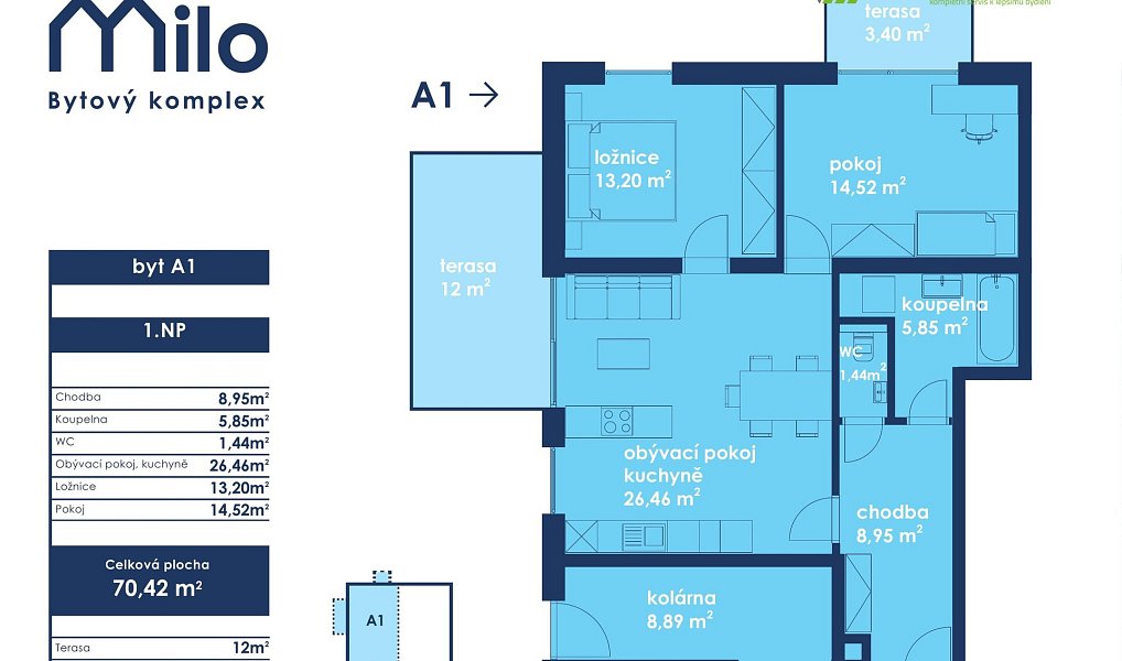 Prodej bytu 3+kk 70 m², Milotice – náhled fotky 11