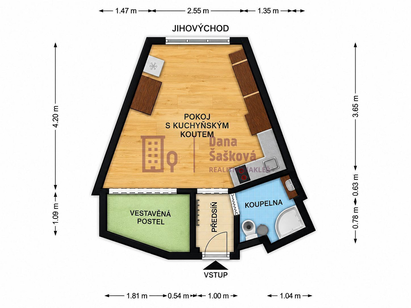 Pronájem bytu 1+kk 25 m² – fotografie 5