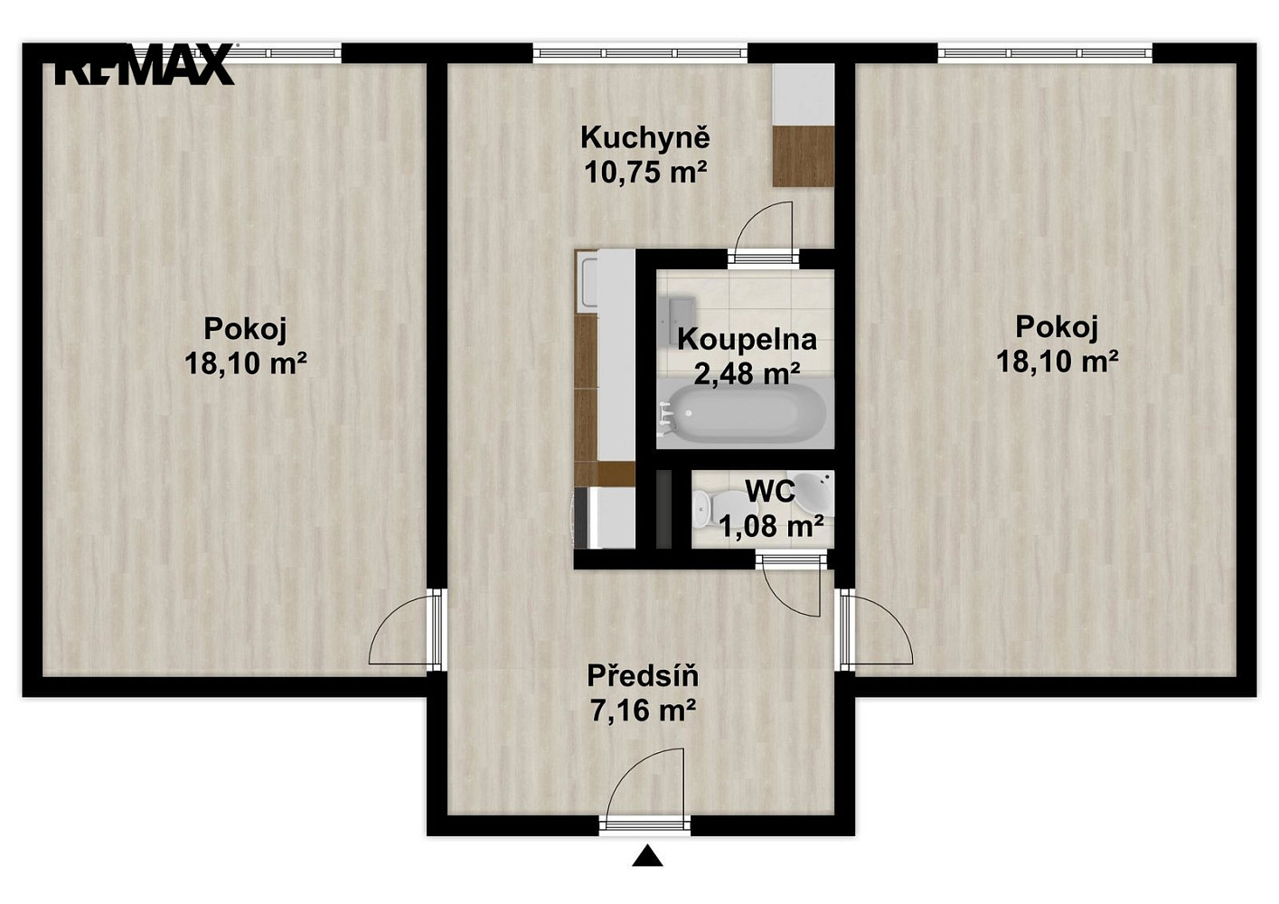 Pronájem bytu 2+1 58 m² – fotografie 4