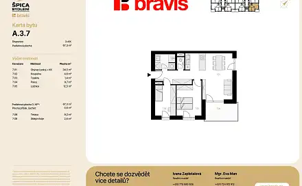 Prodej bytu 3+kk 76 m², Brno