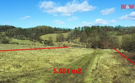 Prodej louky 5 881 m², Mirošovice, okres Praha-východ