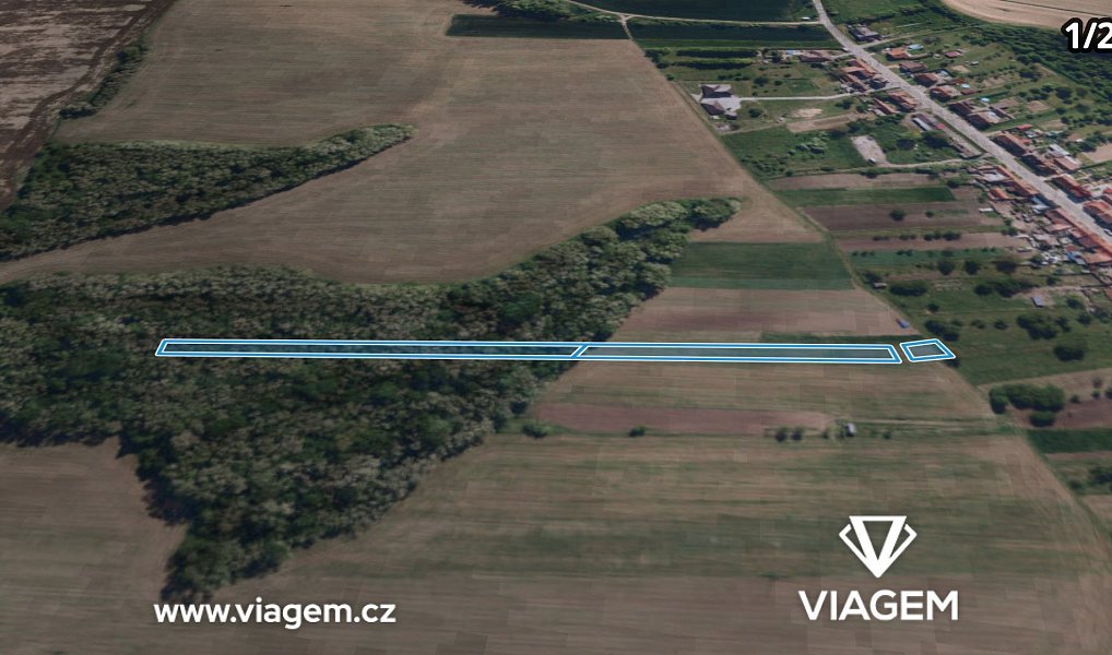 Prodej pole 969 m², Diváky – náhled fotky 2