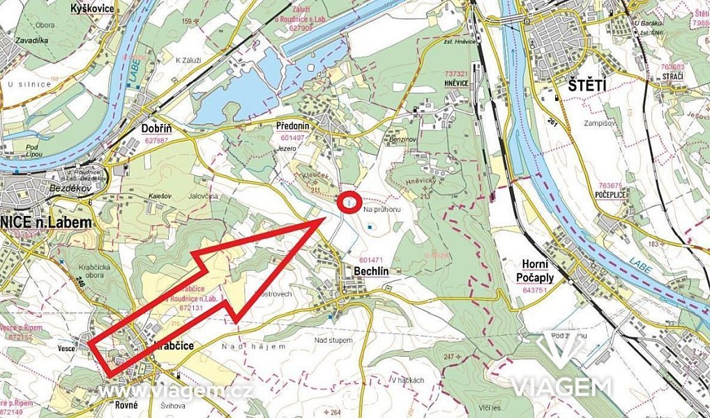 Prodej pole 386 m², Bechlín – náhled fotky 3
