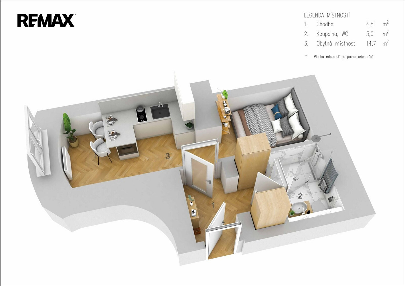 Pronájem bytu 1+kk 25 m² – fotografie 4