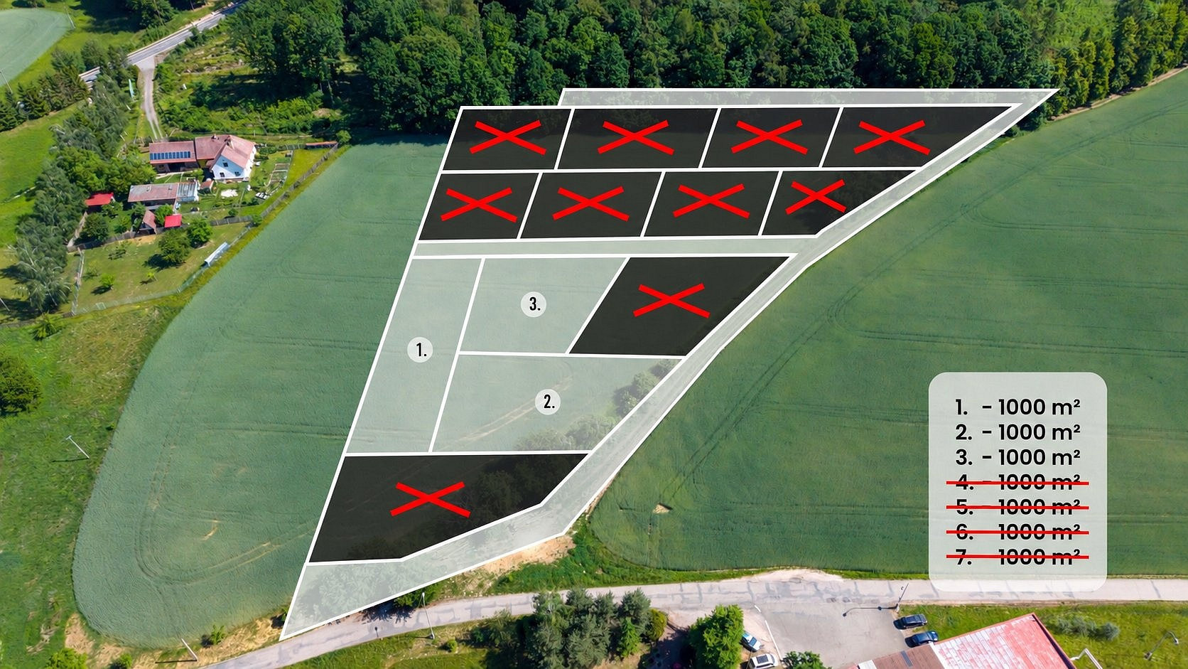 Prodej pole 1 000 m²