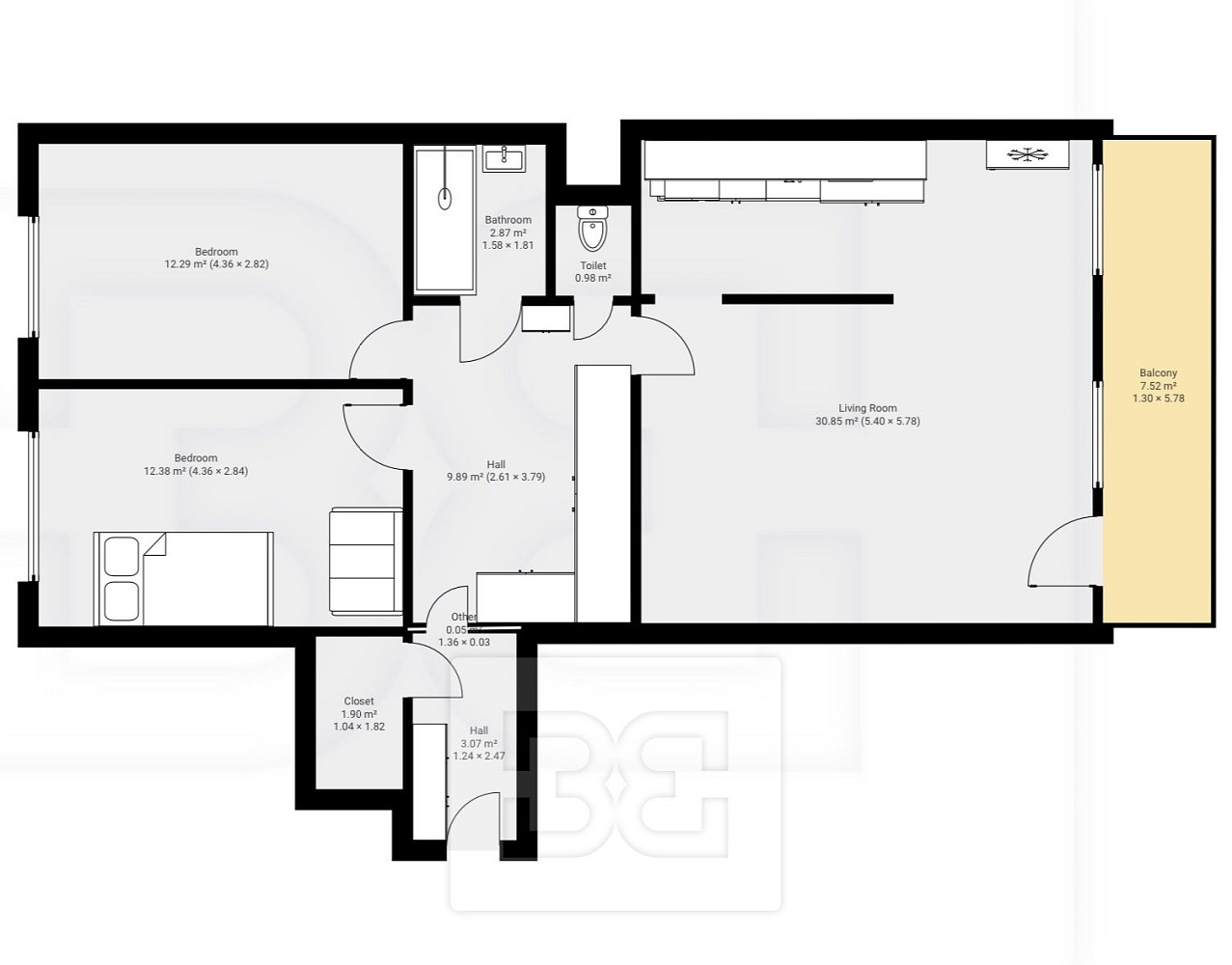 Pronájem bytu 3+kk 80 m² — photo 3