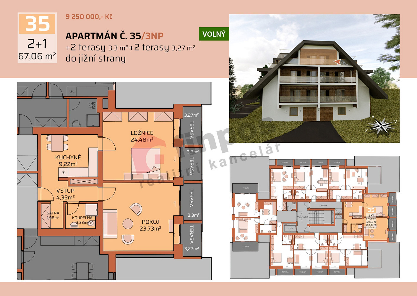 Prodej bytu 2+1 67 m²