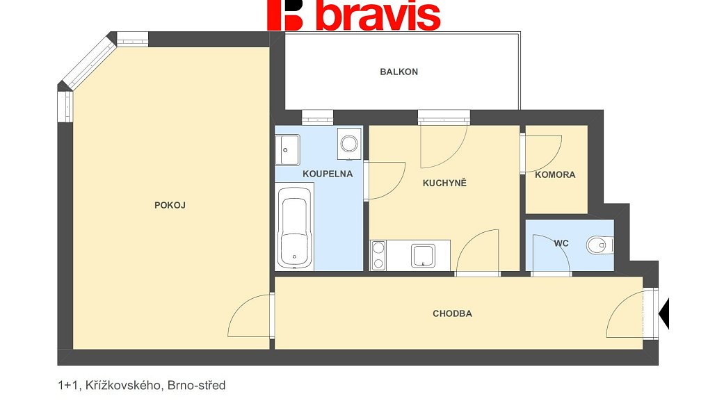 Pronájem bytu 1+1 42 m², Brno – náhled fotky 2