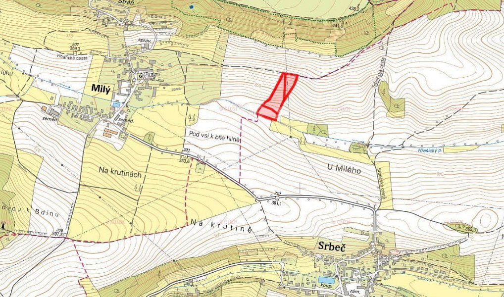 Prodej pole 7 947 m², Srbeč – náhled fotky 2