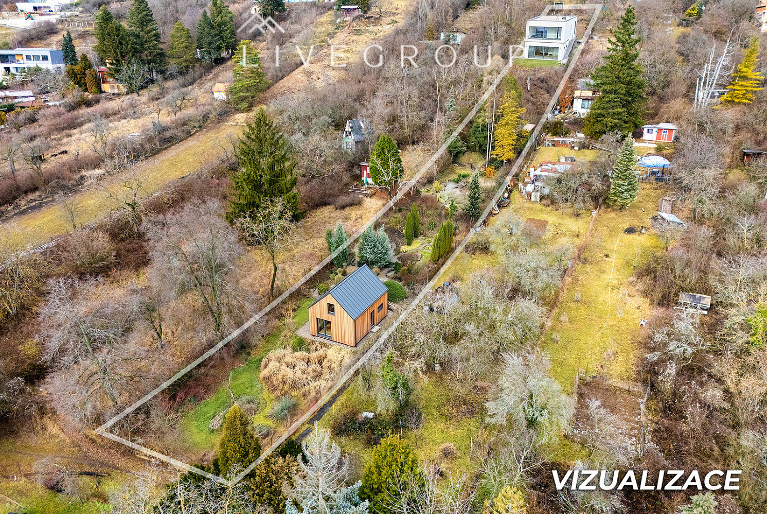 Prodej stavebního pozemku 2 297 m² – pohled 2