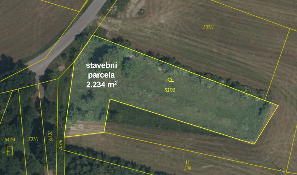 Prodej stavebního pozemku 2 234 m², Sedlice – fotka 1 z 10