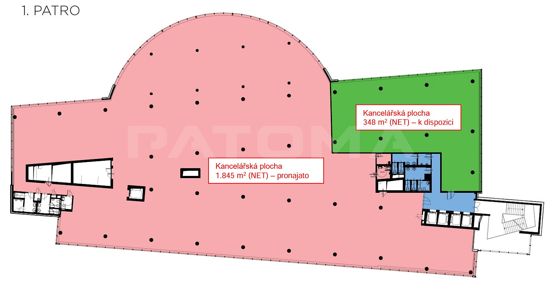 Pronájem kanceláře 443 m² – pohled 3