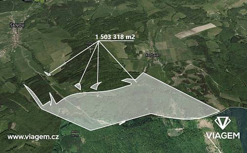 Prodej lesa 16 106 m², Šanov, okres Zlín