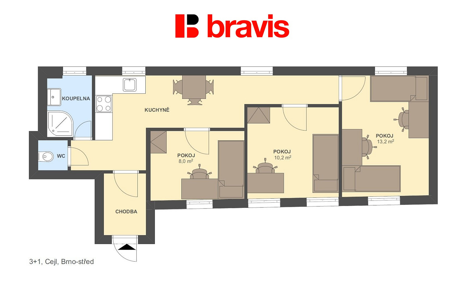 Prodej bytu 3+1 59 m² – fotografie 5