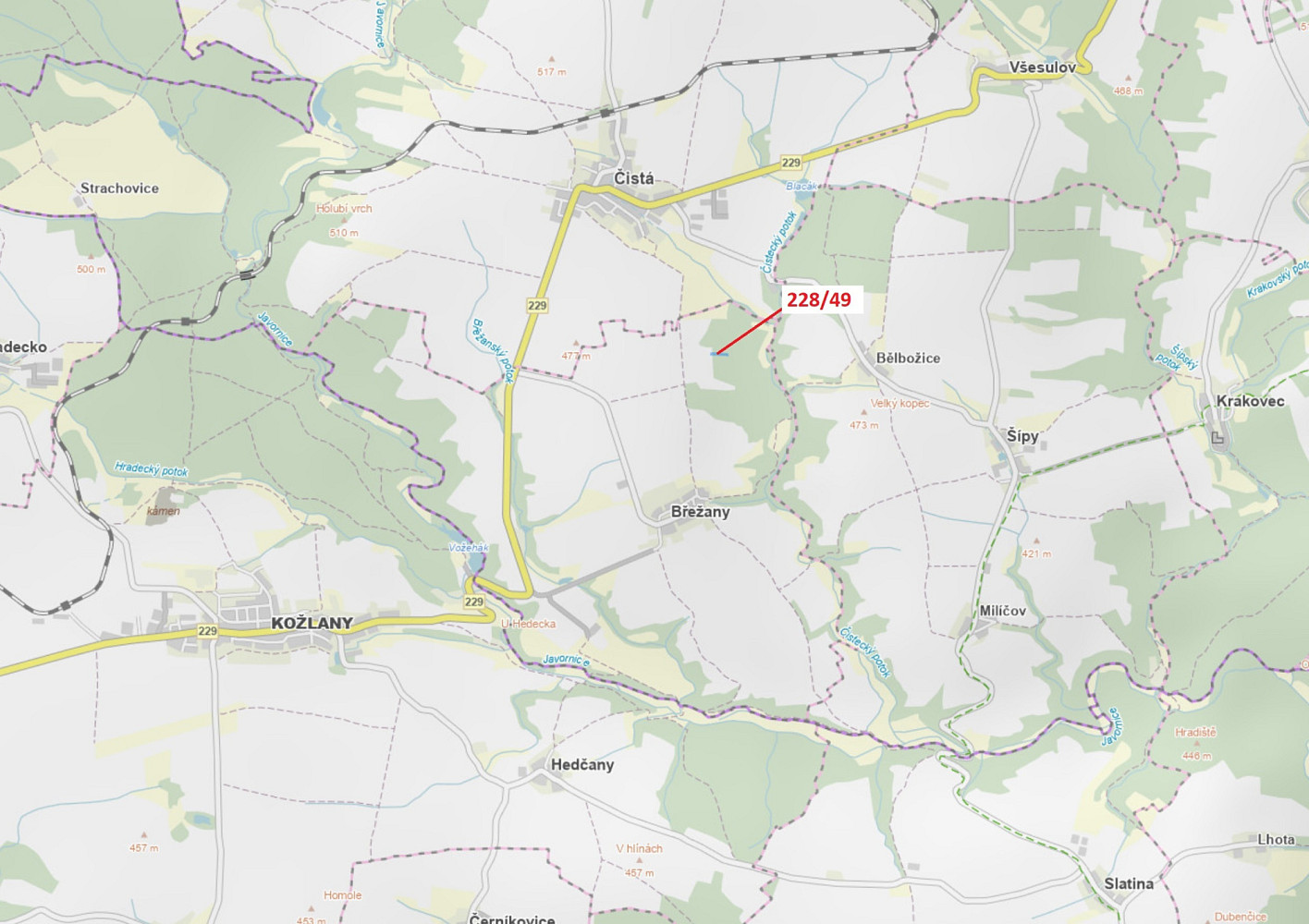 Dražba lesa 2 070 m²