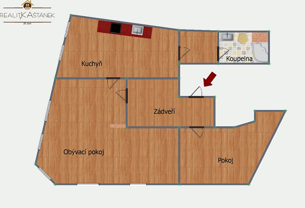 Pronájem bytu 2+1 81 m² - Widok 3