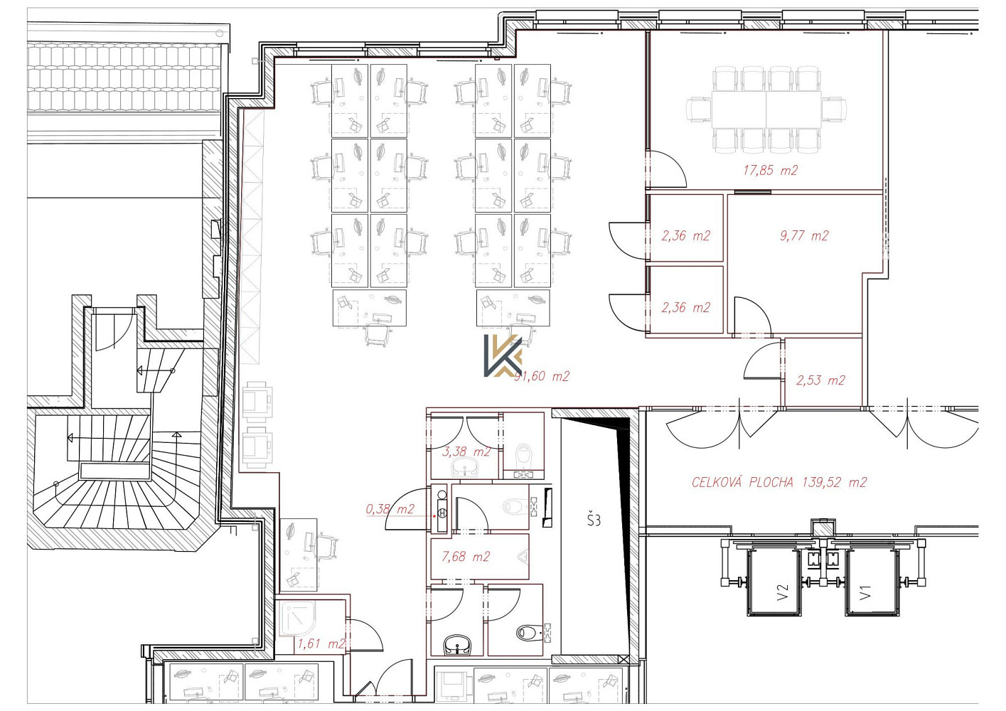 Pronájem kanceláře 140 m² – fotografie 4