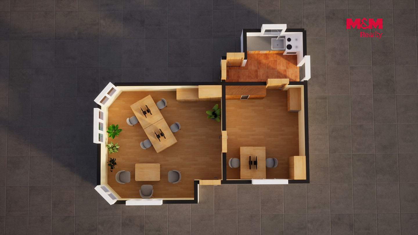 Pronájem kanceláře 95 m² – pohled 3