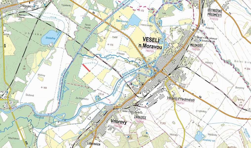 Prodej pole 5 741 m², Veselí nad Moravou – náhled fotky 2