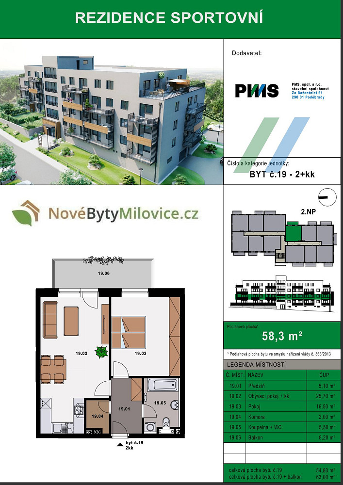 Prodej bytu 2+kk 54 m² – fotografie 2