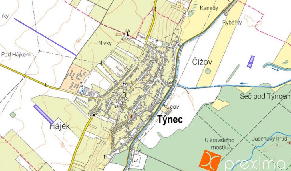 Prodej pole 1 957 m², Týnec – náhled fotky 3