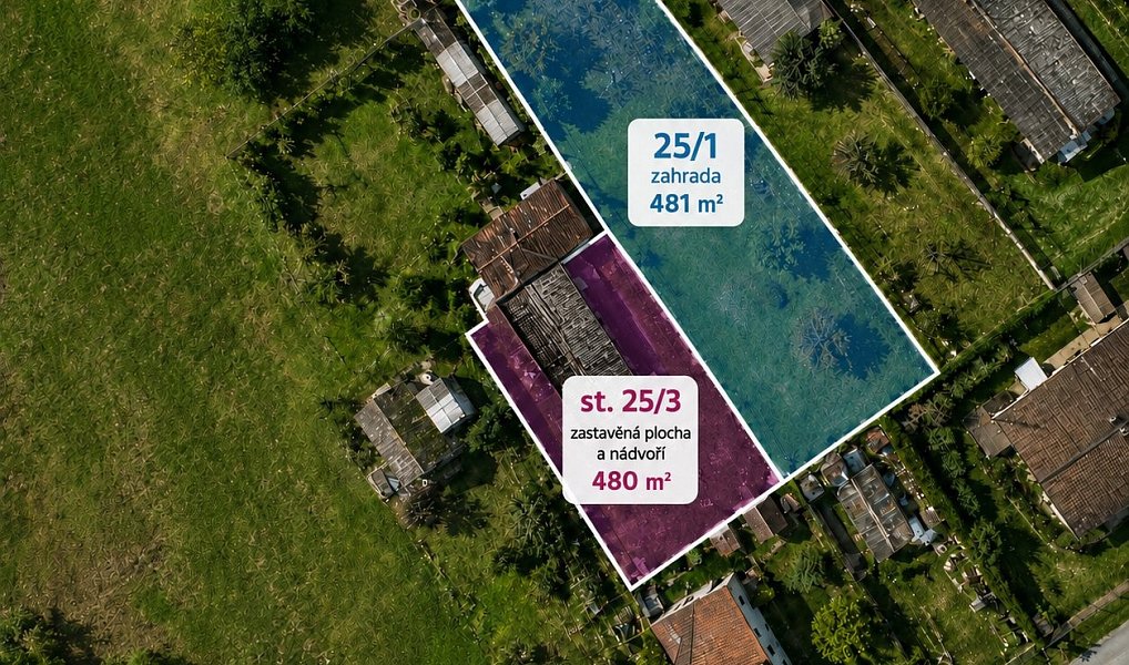 Prodej stavebního pozemku 961 m², Kojice – fotka 1 z 2