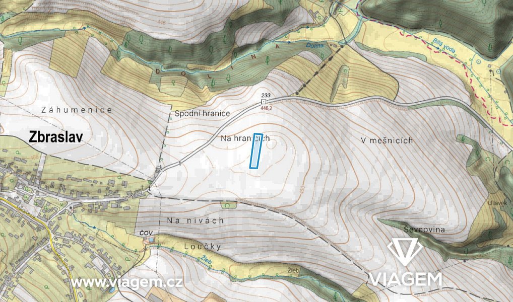 Prodej pole 553 m², Zbraslav – náhled fotky 3