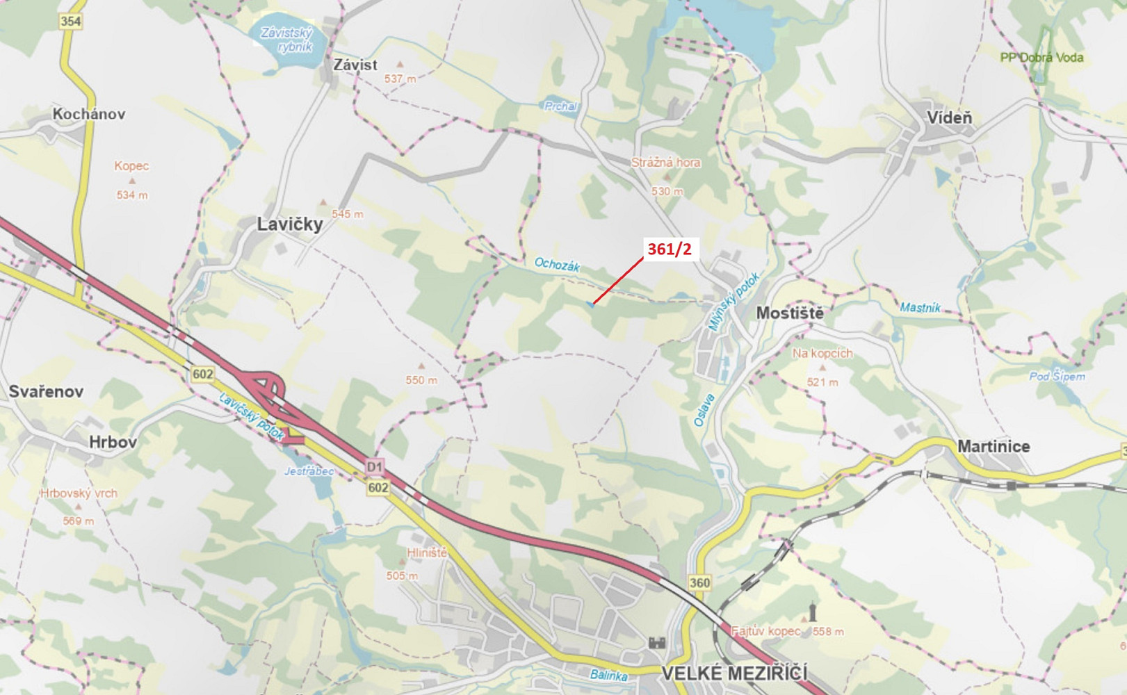 Dražba lesa 927 m²